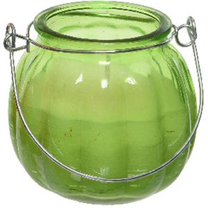 Decoris Citronella kaars - glas - groen - 15 branduren - D8 x H8 cm