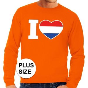 Oranje I Love Holland grote maten sweater / trui heren - Feesttruien
