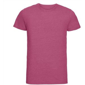 Getailleerde heren t-shirt met ronde hals fuchsia - T-shirts