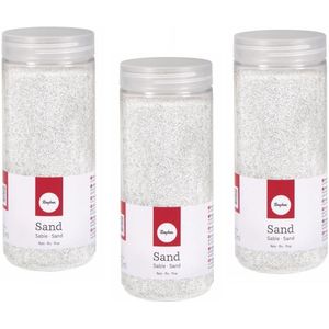 5x pakjes fijn decoratie zand wit 475 ml - Decoratief object