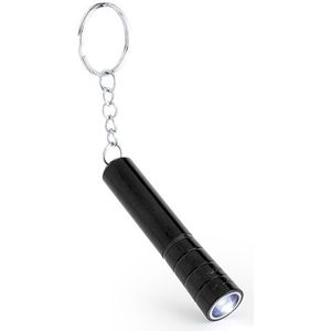 Mini zaklamp zwart aan keychain - Sleutelhangers