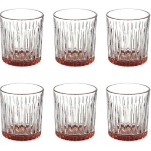 Luxe Exotic Collection Drinkglazen set 12x stuks op brons basis 330 ml - Drinkglazen