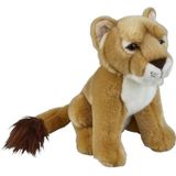 Pluche bruine leeuwin knuffel 28 cm - Leeuwinnen wilde dieren knuffels - Speelgoed voor kinderen