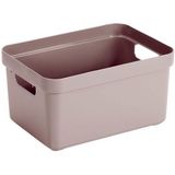 4x Roze opbergboxen/opbergdozen/opbergmanden kunststof - 5 liter - opbergen manden/dozen/bakken - opbergers