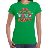 Ugly sweater party Kerstshirt / outfit groen voor dames - kerst t-shirts