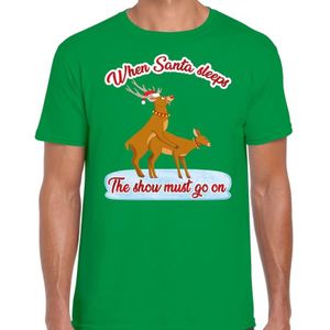 Groene foute t-shirt rendieren aan het seksen voor heren - kerst t-shirts
