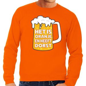 Oranje Het is oranje en heeft dorst sweater heren - Feesttruien