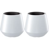 Plantenpot/bloempot Sevilla - 2x - buiten/binnen - kunststof - wit - D44 x H44 cm - Plantenpotten