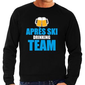 Apres ski trui Apres ski drinking team bier zwart  heren - Wintersport sweater - Foute apres ski out - Feesttruien