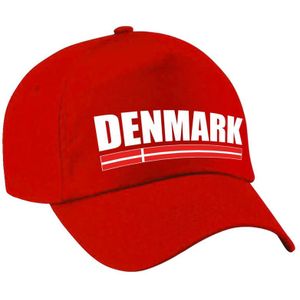 Denmark supporter pet  / cap Denemarken rood volwassenen - Verkleedhoofddeksels
