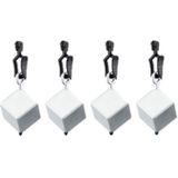 16x stuks tafelkleedgewichtjes zilveren vierkanten/blokken 3.5 cm - Tafelkleedgewichten