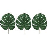 5x stuks monstera Deliciosa gatenplant kunsttak groen 80 cm fluweel - Kunstplanten