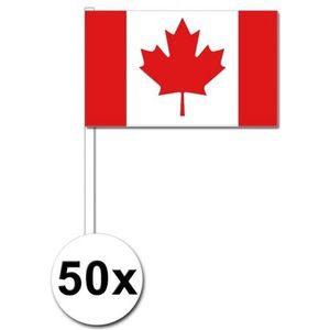 50 zwaaivlaggetjes Canadese vlag - Vlaggen