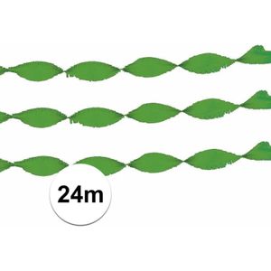 3x Crepe papieren slingers groen 24 m - Feestslingers