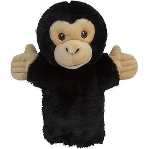 Speelgoed Handpop chimpansee aap zwart 23 cm