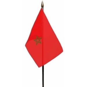 Marokko luxe zwaaivlaggetje polyester - zwaaivlaggen