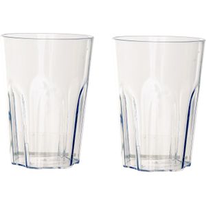 2x stuks onbreekbare kunststof camping drinkglazen/waterglazen 400 ml - Drinkglazen