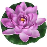 3x Lila paarse drijvende kunst waterlelie bloemen 18 cm - Kunstbloemen