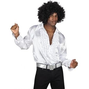 Witte disco blouse voor heren - Carnavalsblouses