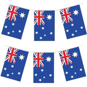 2x Vlaggenlijnen Australie 4 meter landen decoratie - Vlaggen