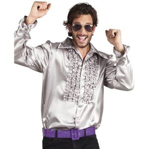 Zilveren disco blouse voor heren - Carnavalsblouses