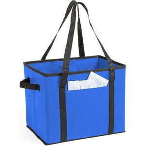 Auto kofferbak/kasten organizer tas blauw vouwbaar 34 x 28 x 25 cm - Auto-accessoires