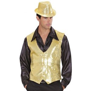 Gouden vestje met pailletten voor heren - Carnavalskostuums