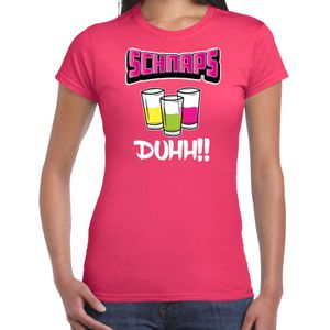 Apres ski t-shirt voor dames - schnaps - roze - apres ski/wintersport - skien - Feestshirts