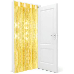2x stuks folie deurgordijn goud 200 x 100 cm - Feestartikelen/versiering -  Tinsel deur gordijn (cadeaus & gadgets) | € 13 bij bol.com | beslist.nl