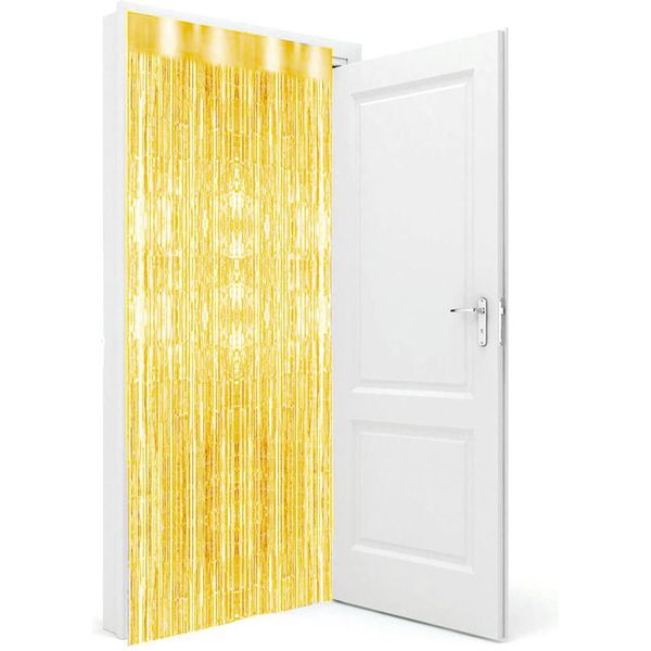 Folie deurgordijn goud 200 x 100 cm - Feestartikelen/versiering - deur gordijn (cadeaus & gadgets) | € 7 bij Shoppartners.nl | beslist.nl