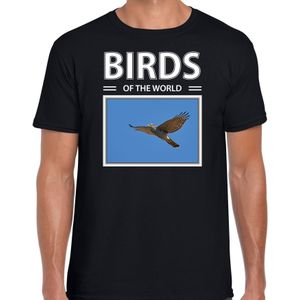Havik roofvogels t-shirt met dieren foto birds of the world zwart voor heren - T-shirts