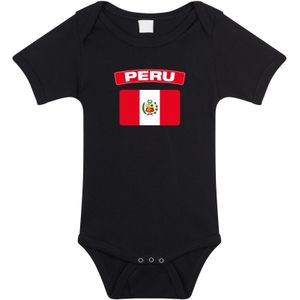 Peru romper met vlag zwart voor babys - Feestshirts
