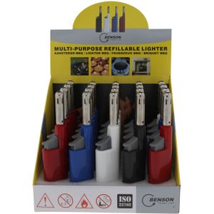 4x stuks gas/bbq/keuken aanstekers navulbaar 12 cm - Aansteker