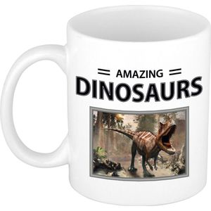 Dieren foto mok Carnotaurus dino - 300 ml - amazing dinosaurs - cadeau beker / mok dinosaurus liefhebber