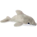 Inware pluche dolfijn knuffeldier - grijs/wit - zwemmend - 26 cm - Dieren knuffels
