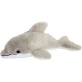 Inware pluche dolfijn knuffeldier - grijs/wit - zwemmend - 26 cm - Dieren knuffels