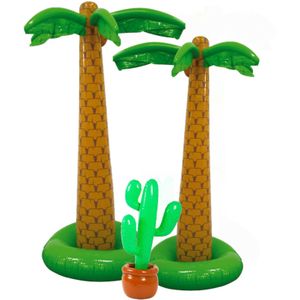 Set van 3x Stuks - Tropische/Hawaii Feestversiering Opblaasbaar Palmbomen/Cactus