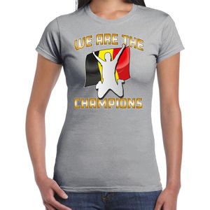Verkleed T-shirt voor dames - Belgie - grijs - voetbal supporter - themafeest - Feestshirts