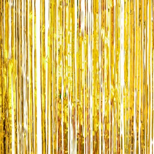 Folie deurgordijn goud metallic 200 x 100 cm - Feestdeurgordijnen