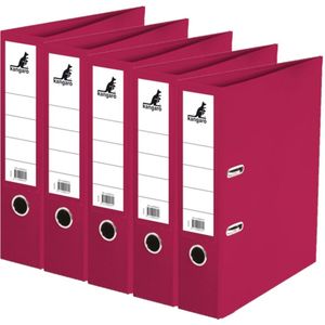 Ringband map/ordners 2 gaats A4 - 5x - rood - 31 x 28 x 7 cm - Documenten/papieren opbergen - Kantoorartikelen