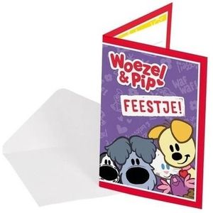 8x Woezel en Pip kinderfeestje uitnodigingen - Uitnodigingen