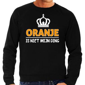 Koningsdag sweater - oranje is niet mijn ding  - heren - zwart - Feesttruien