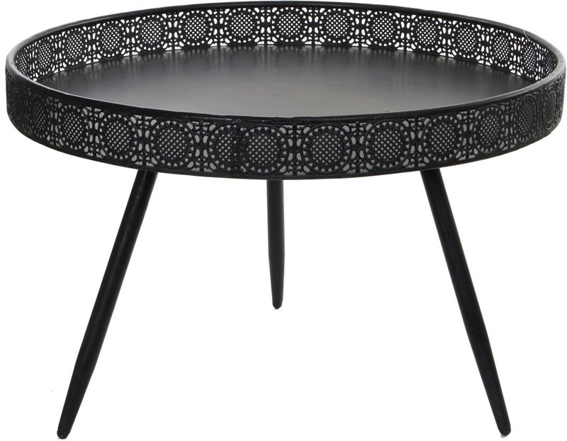 Plantenstandaard Lagune rond metaal zwart 70 x 45.5 cm - Planten onderzetter