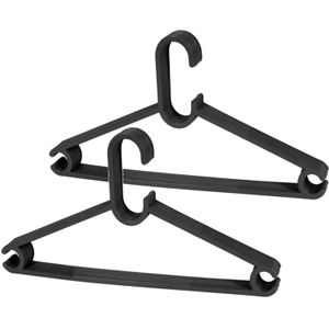 Storage Solutions kledinghangers - set van 20x - kunststof - zwart