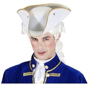 Witte lakei hoed - Verkleedhoofddeksels