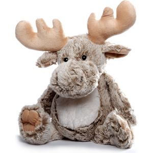 Inware pluche eland rendier knuffeldier - grijs - zittend - 26 cm - Dieren knuffels