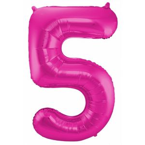 Roze folie ballonnen 5 jaar - Ballonnen