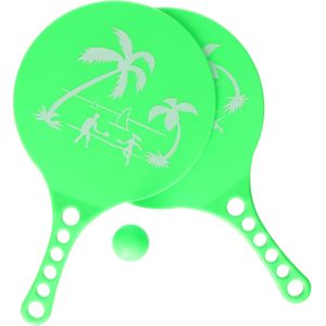 Kunststof beachball set groen - kunststof - Beachballsets