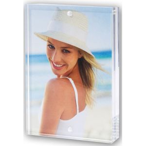 Acryl fotolijst transparant met magnetisch frame geschikt voor een foto van 15 x 20 cm - Fotolijsten
