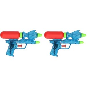 2x stuks blauwe waterpistooltjes 18 cm - Waterpistolen